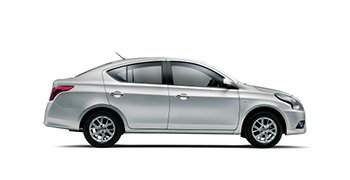 Sideview of silver Nissan Almera