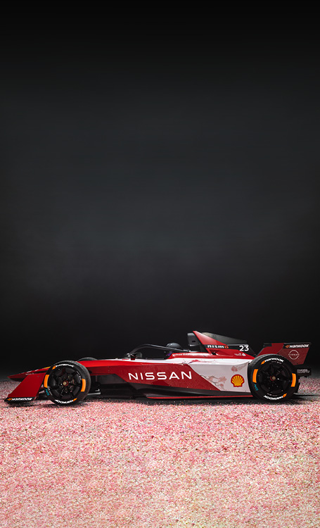 Side view of Nissan Formula E car